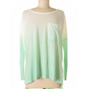 Tickled teal long sleeve ombre tee